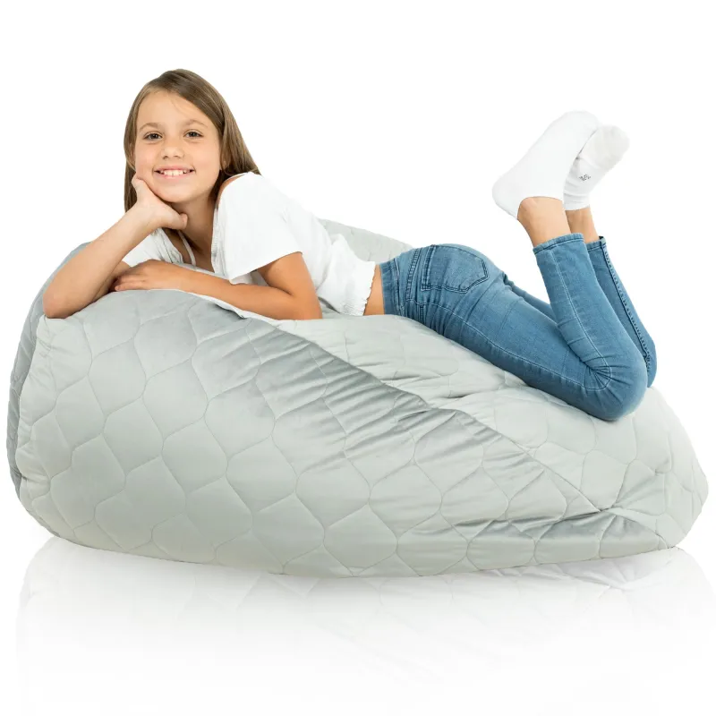 Ergonomiczna Beżowa Pufa Worek Sako Dla Dzieci Plusz – Z wysokiej jakości materiałów