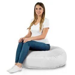 Biała Poducha Okrągła Ogrodowa Nylon