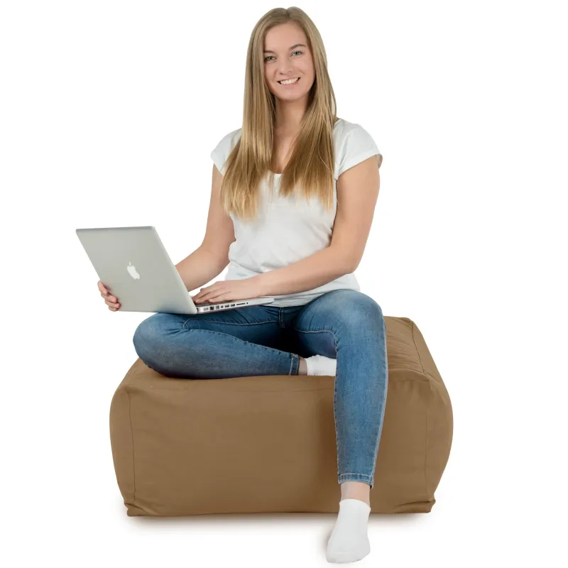 Pufa stolik beżowy plusz