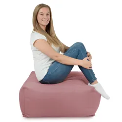 Stylowa Pufa stolik beżowy plusz – Doskonała dla dzieci i dorosłych