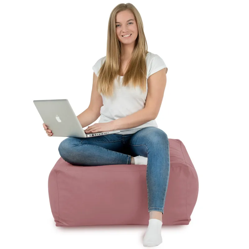 Stylowa Pufa stolik beżowy plusz – Doskonała dla dzieci i dorosłych