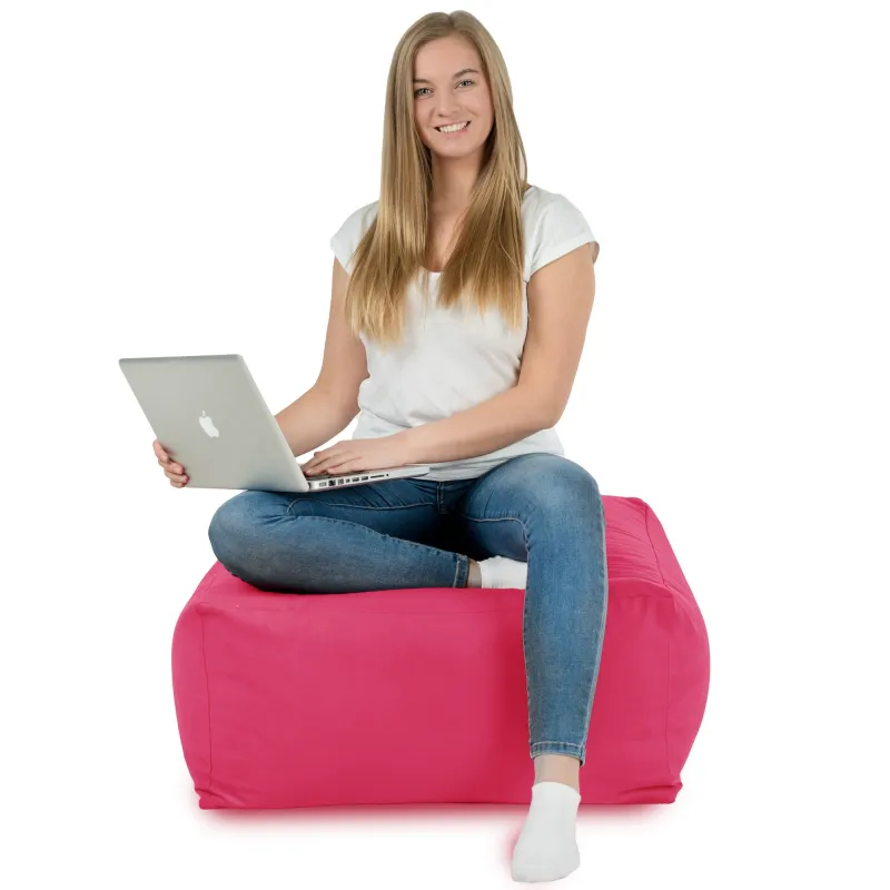 Stylowa Pufa stolik beżowy plusz – Doskonała dla dzieci i dorosłych