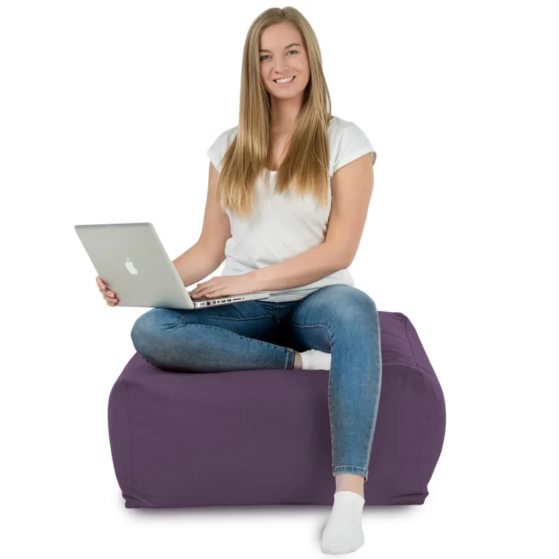 Stylowa Pufa stolik beżowy plusz – Doskonała dla dzieci i dorosłych