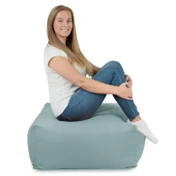 Stylowa Pufa stolik beżowy plusz – Doskonała dla dzieci i dorosłych