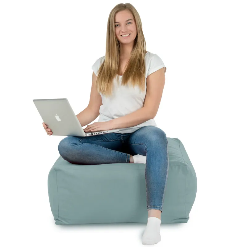 Stylowa Pufa stolik beżowy plusz – Doskonała dla dzieci i dorosłych