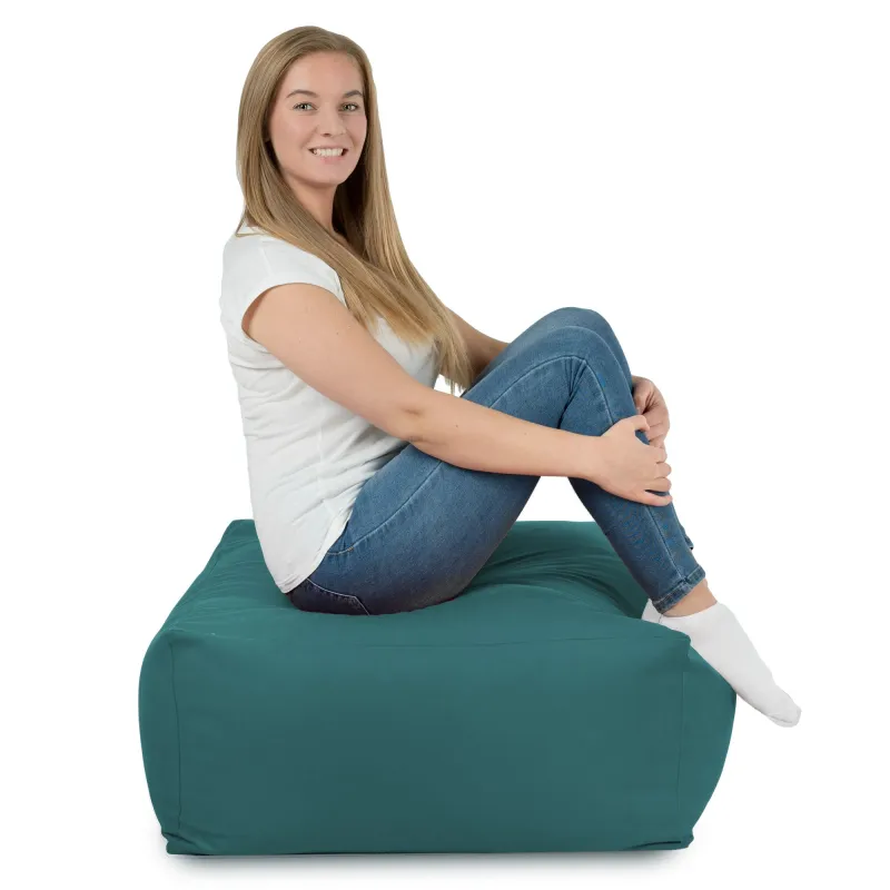 Stylowa Pufa stolik beżowy plusz – Doskonała dla dzieci i dorosłych