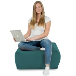 Stylowa Pufa stolik beżowy plusz – Doskonała dla dzieci i dorosłych