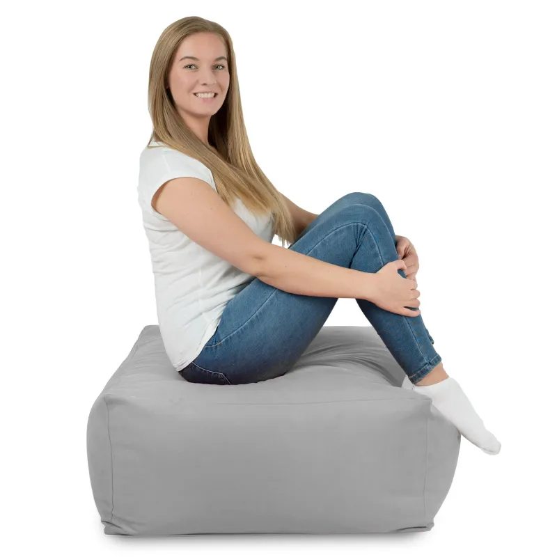 Stylowa Pufa stolik beżowy plusz – Doskonała dla dzieci i dorosłych