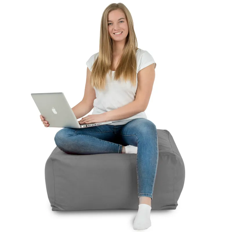 Stylowa Pufa stolik beżowy plusz – Doskonała dla dzieci i dorosłych