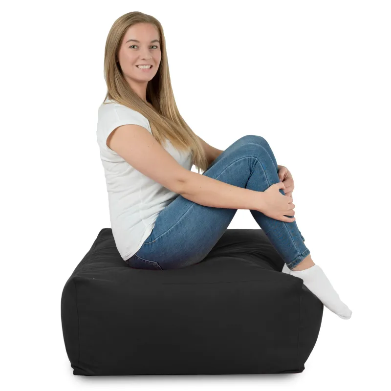 Stylowa Pufa stolik beżowy plusz – Doskonała dla dzieci i dorosłych