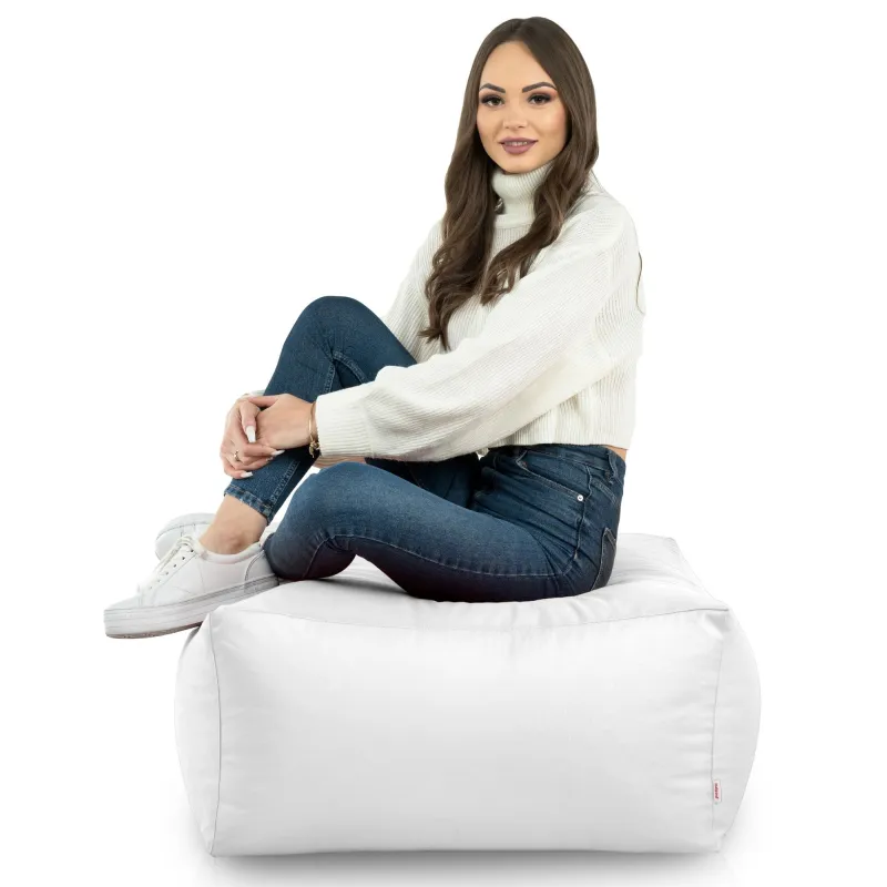 Pufa stolik biały nylon