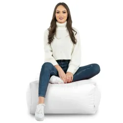 Pufa stolik biały nylon