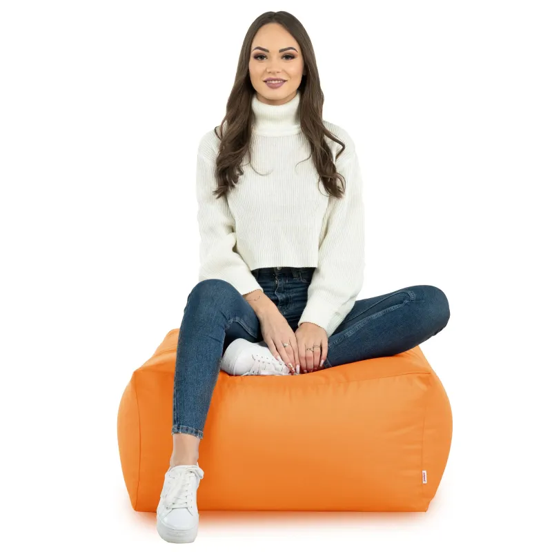 Lekka Pufa stolik biały nylon – Łatwa do przenoszenia