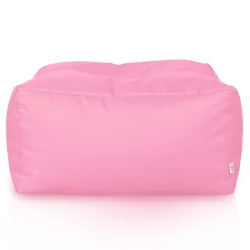 Lekka Pufa stolik biały nylon – Łatwa do przenoszenia