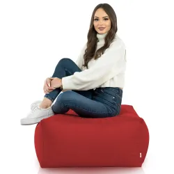 Lekka Pufa stolik biały nylon – Łatwa do przenoszenia