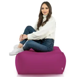 Lekka Pufa stolik biały nylon – Łatwa do przenoszenia