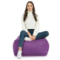 Lekka Pufa stolik biały nylon – Łatwa do przenoszenia