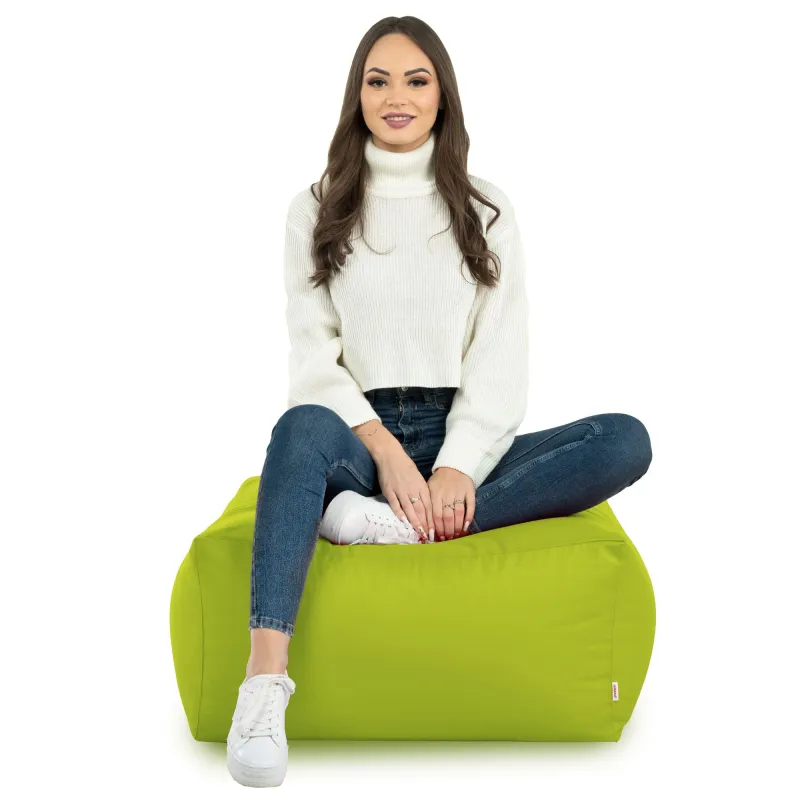 Lekka Pufa stolik biały nylon – Łatwa do przenoszenia