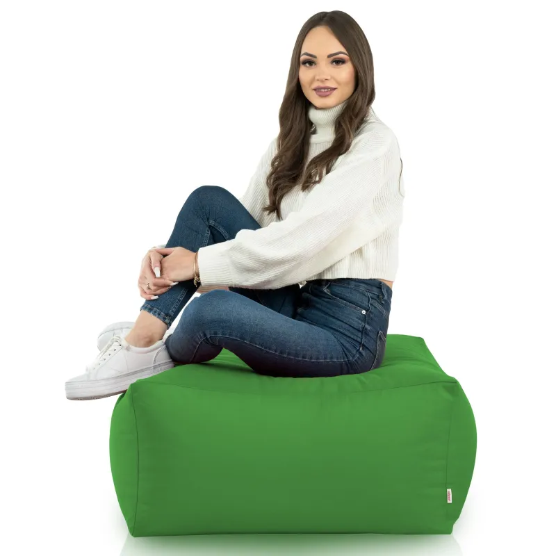 Lekka Pufa stolik biały nylon – Łatwa do przenoszenia