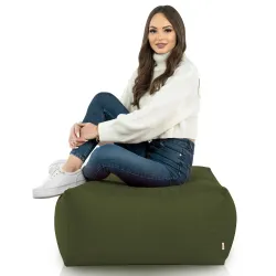 Lekka Pufa stolik biały nylon – Łatwa do przenoszenia