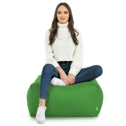 Lekka Pufa stolik biały nylon – Łatwa do przenoszenia