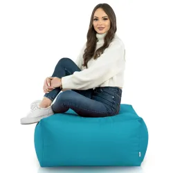 Lekka Pufa stolik biały nylon – Łatwa do przenoszenia