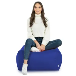 Lekka Pufa stolik biały nylon – Łatwa do przenoszenia