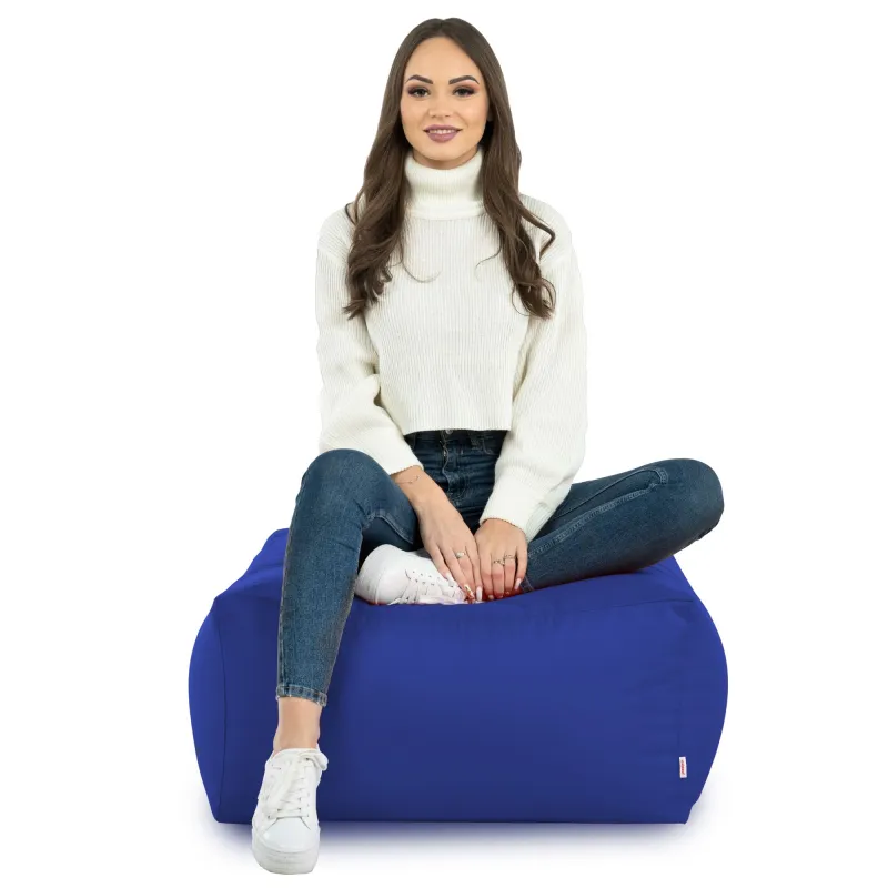 Lekka Pufa stolik biały nylon – Łatwa do przenoszenia