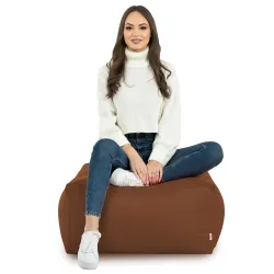 Lekka Pufa stolik biały nylon – Łatwa do przenoszenia