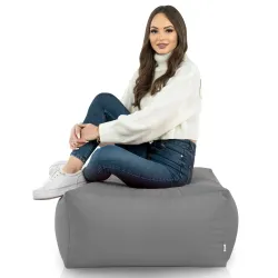 Lekka Pufa stolik biały nylon – Łatwa do przenoszenia