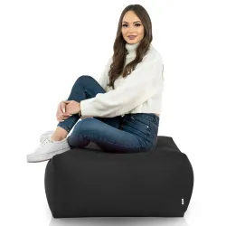 Lekka Pufa stolik biały nylon – Łatwa do przenoszenia