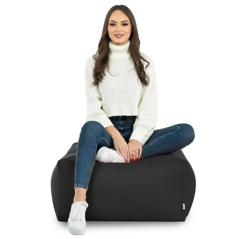 Lekka Pufa stolik biały nylon – Łatwa do przenoszenia