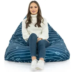 Ergonomiczna Łaciaty Pufa Sako Bermudy – Łatwa do przenoszenia