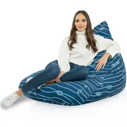 Ergonomiczna Łaciaty Pufa Sako Bermudy – Łatwa do przenoszenia