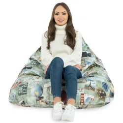 Ergonomiczna Łaciaty Pufa Sako Bermudy – Łatwa do przenoszenia