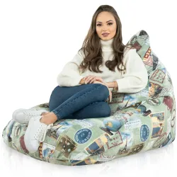 Ergonomiczna Łaciaty Pufa Sako Bermudy – Łatwa do przenoszenia