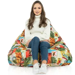 Ergonomiczna Łaciaty Pufa Sako Bermudy – Łatwa do przenoszenia