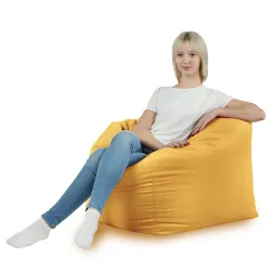 Beżowy fotel pufa sako z pluszu – ponadczasowy komfort i styl