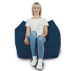 Beżowy fotel pufa sako z pluszu – ponadczasowy komfort i styl