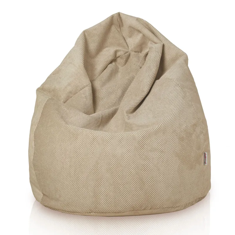 Beżowy Dot Pufa Worek Sako XL