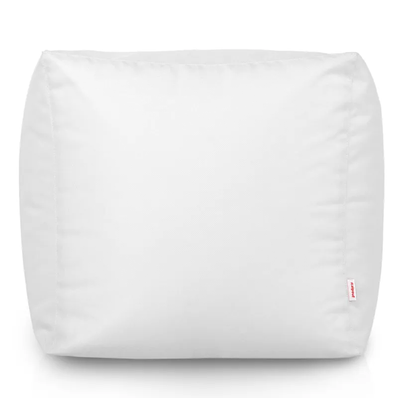 Biała Pufa Ogrodowa Kwadrat Nylon