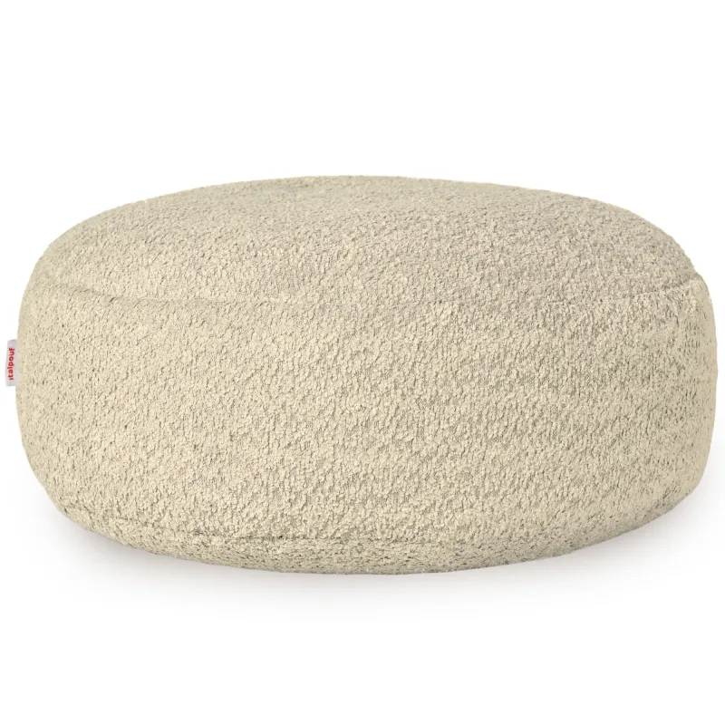 Wygodna Ecru Boucle Podnóżek Puf – Łatwa do przenoszenia