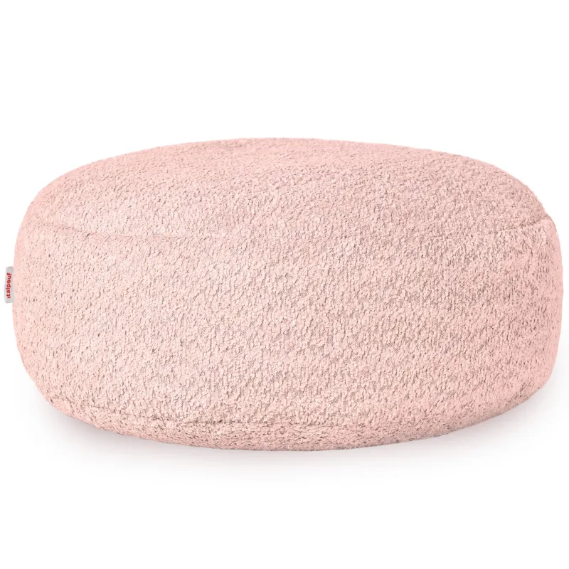 Wygodna Ecru Boucle Podnóżek Puf – Łatwa do przenoszenia