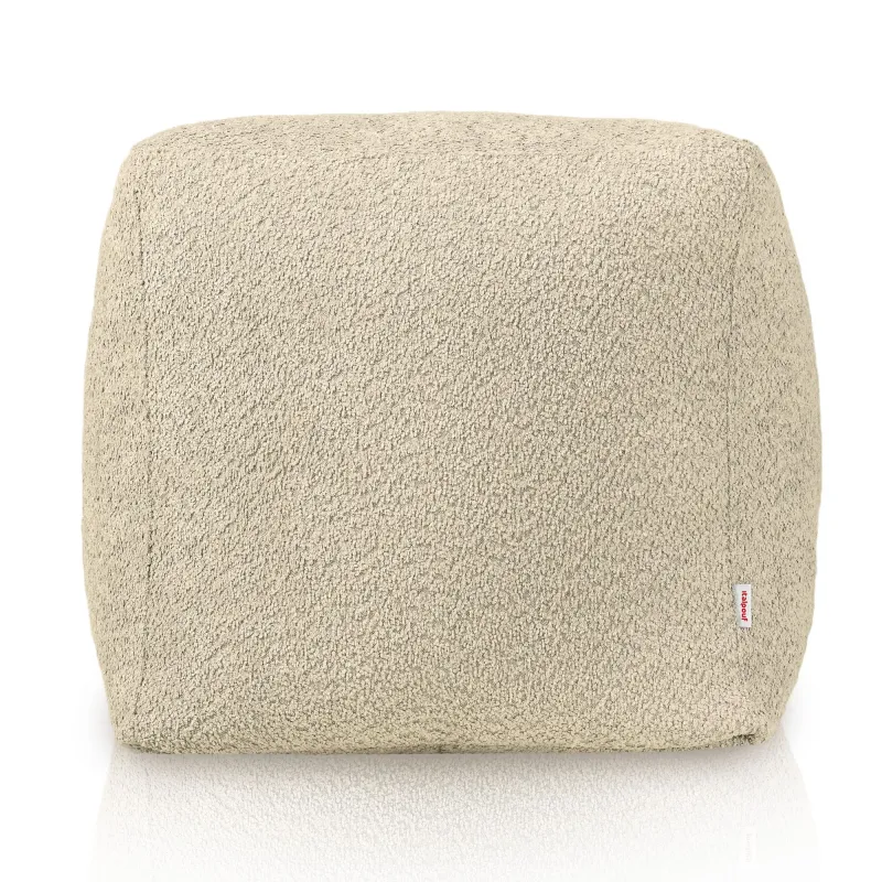 Beżowa Pufa Kostka boucle