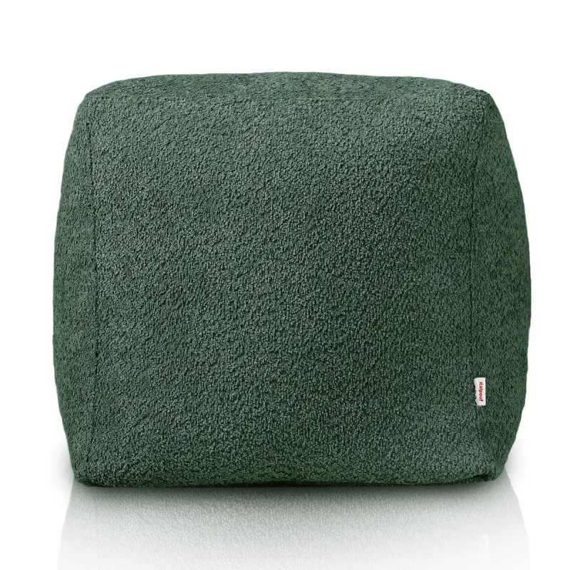 Stylowa Beżowa Pufa Kostka boucle – Z wodoodporną powłoką