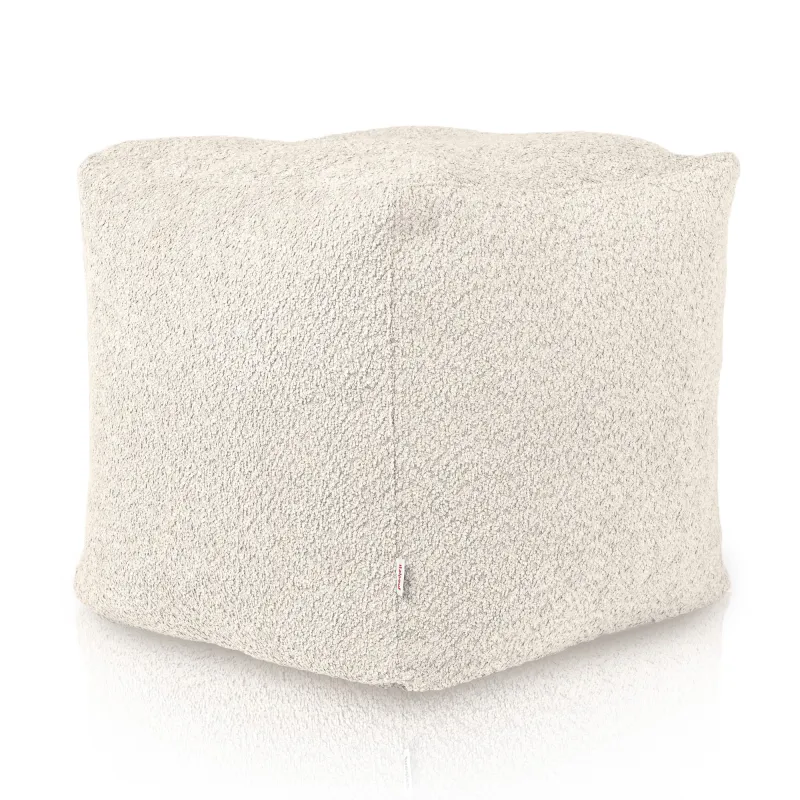 Stylowa Beżowa Pufa Kostka boucle – Z wodoodporną powłoką