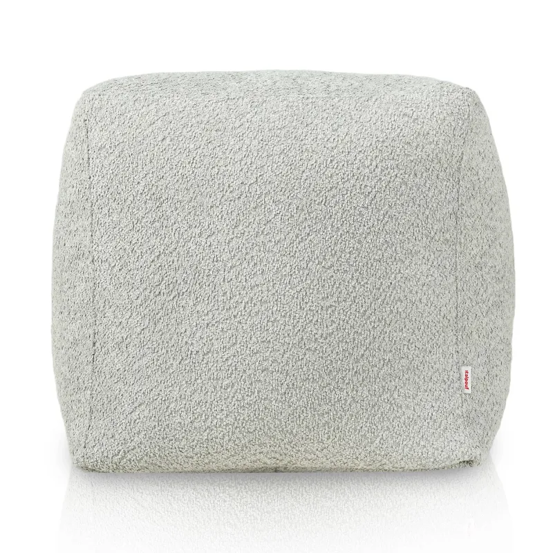 Stylowa Beżowa Pufa Kostka boucle – Z wodoodporną powłoką