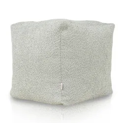 Stylowa Beżowa Pufa Kostka boucle – Z wodoodporną powłoką