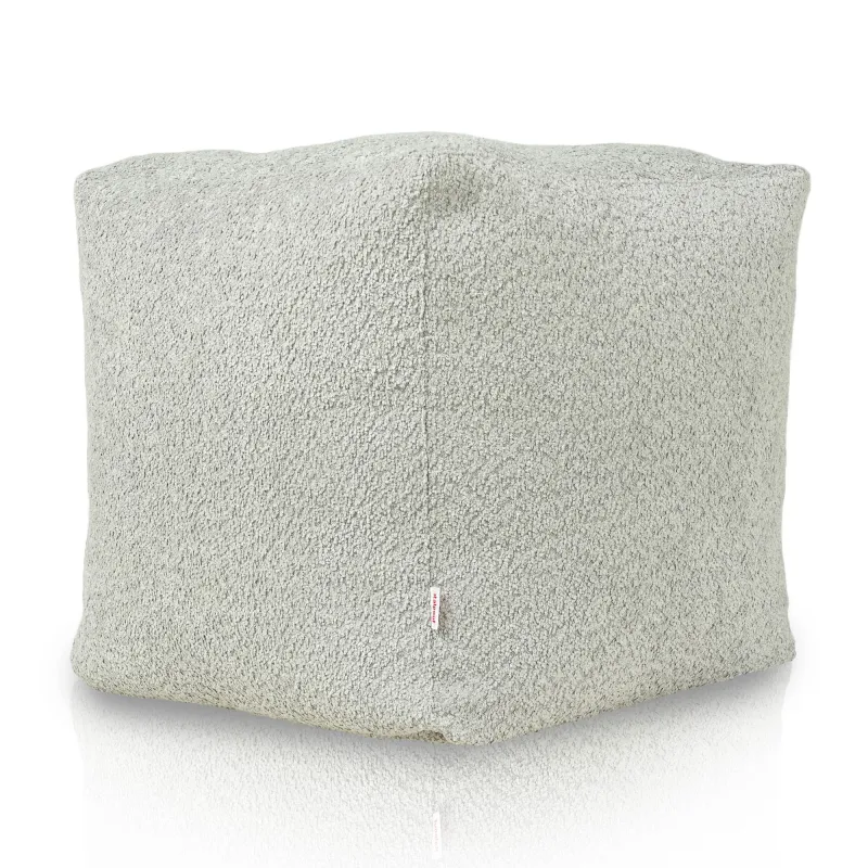 Stylowa Beżowa Pufa Kostka boucle – Z wodoodporną powłoką