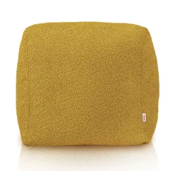 Stylowa Beżowa Pufa Kostka boucle – Z wodoodporną powłoką